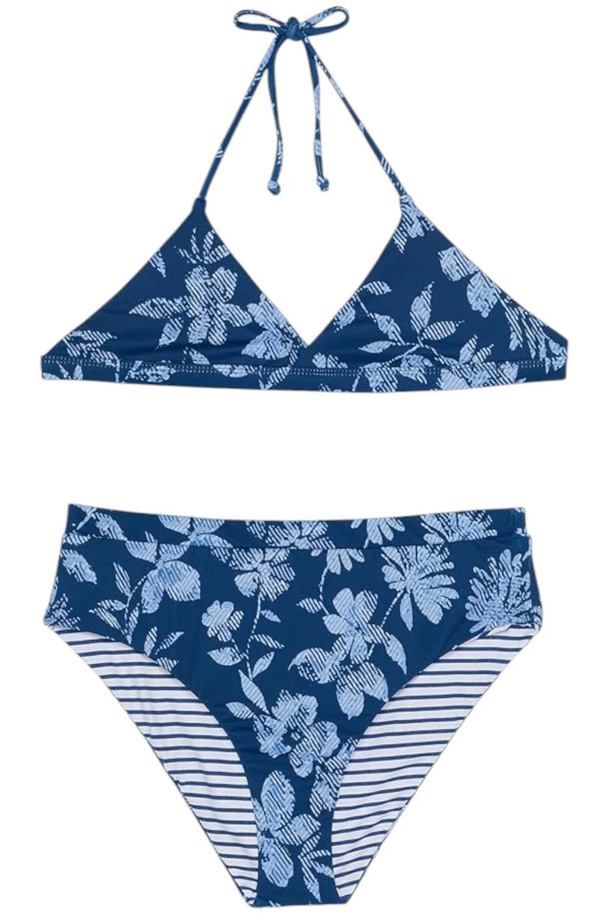 Splendid Kid's Girl 2-Piece Double Dutch Reversible Bikini Chambray - Regular